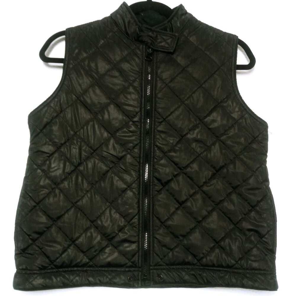 Women's Vest Cool Wear Black Quilted Collared Zipped Closure Jacket Size Small